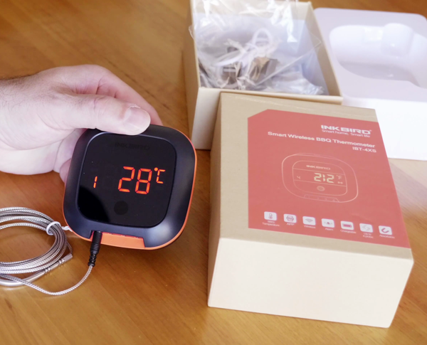 Inkbird ibt 4xs bluetooth bbq thermometer with 4 probes full view