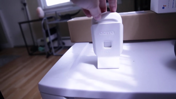Ooma motion sensor, white smart home security full view